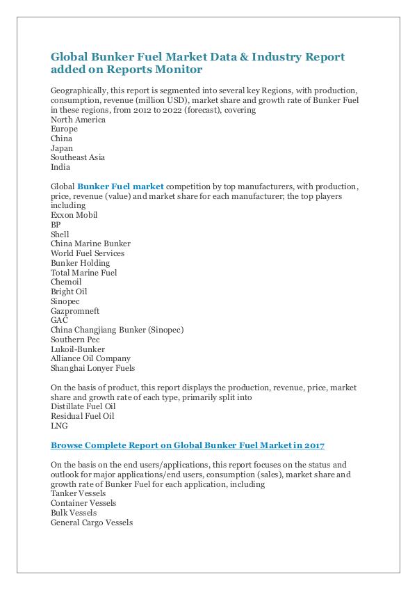 Global Bunker Fuel Market Data & Industry Report