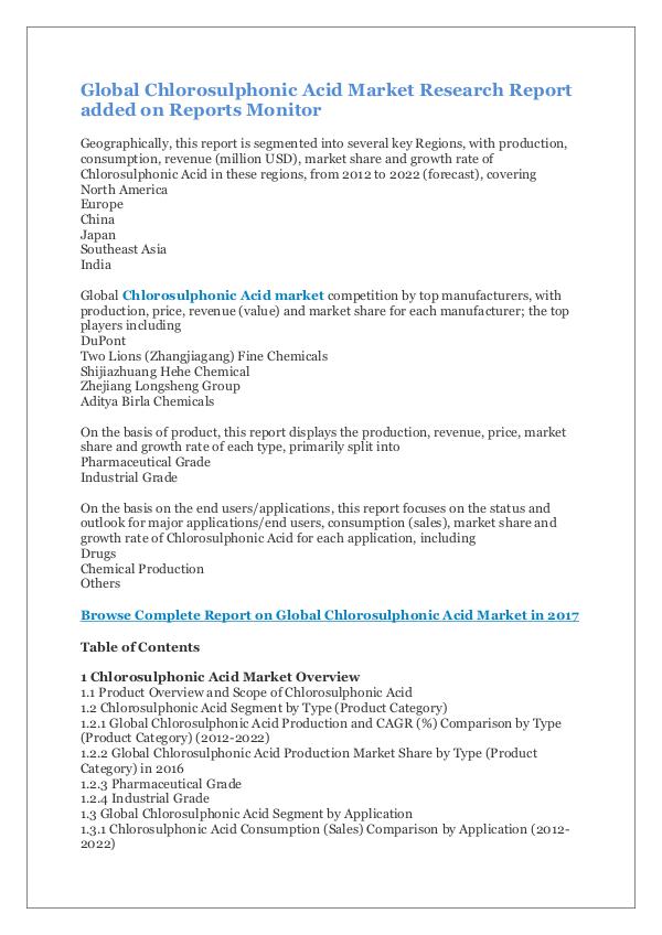 Global Chlorosulphonic Acid Market Research Report