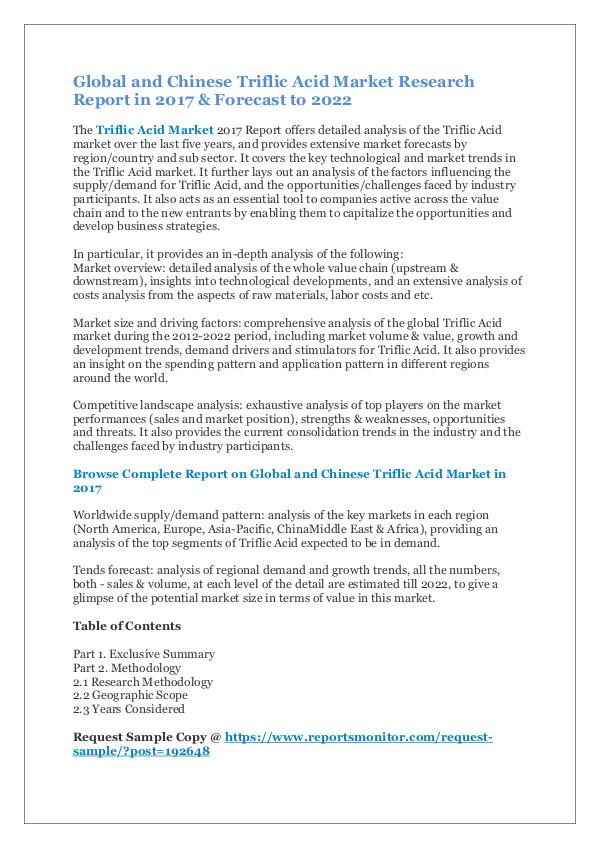 Global and Chinese Triflic Acid Market Trends