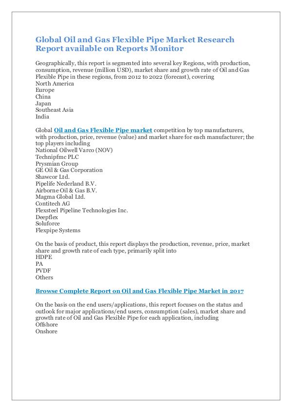 Oil and Gas Flexible Pipe Market Research Report