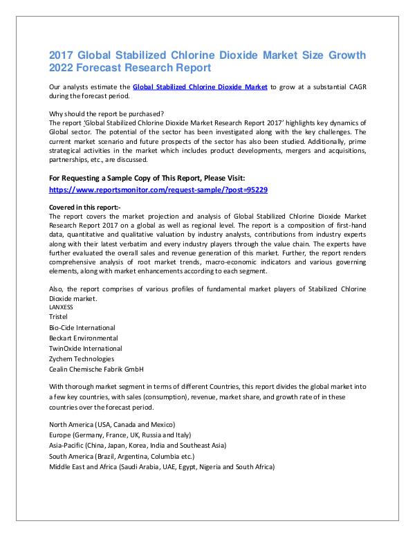 Global Stabilized Chlorine Dioxide Market Report