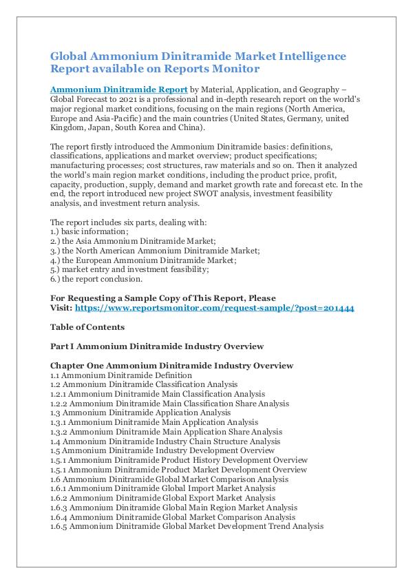 Ammonium Dinitramide Market Intelligence Reort