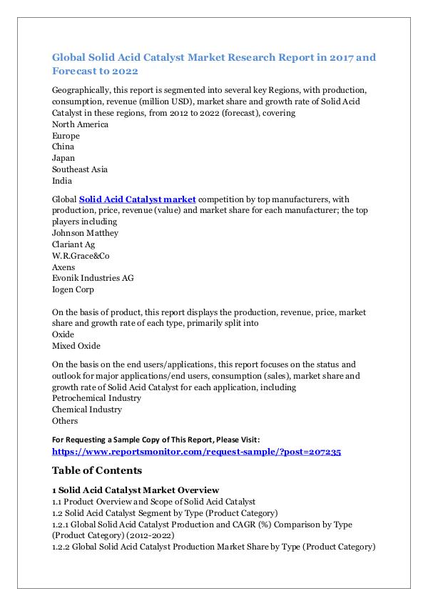 Global Solid Acid Catalyst Market Research Report