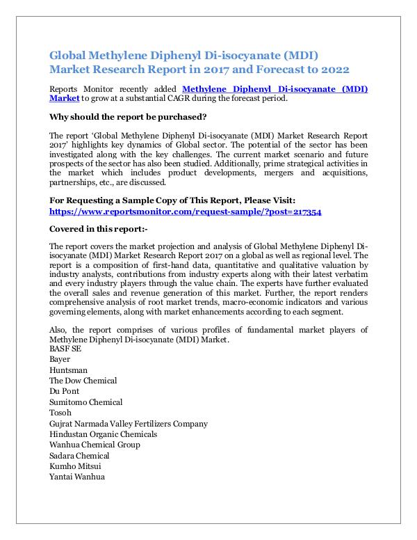 Methylene Diphenyl Di-isocyanate Market Report