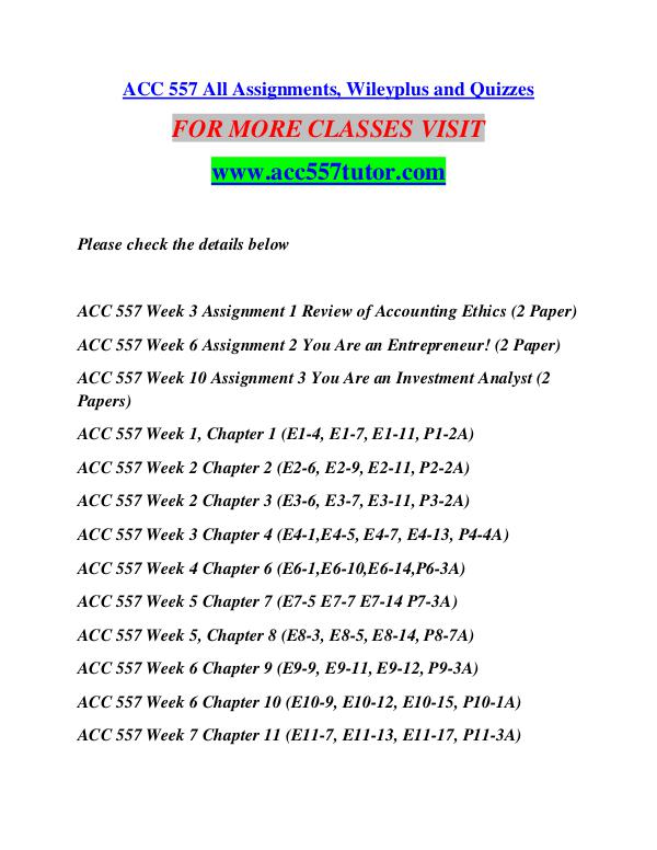 ACC 557 TUTOR Invent Yourself/acc557tutor.com ACC 557 TUTOR Invent Yourself/acc557tutor.com