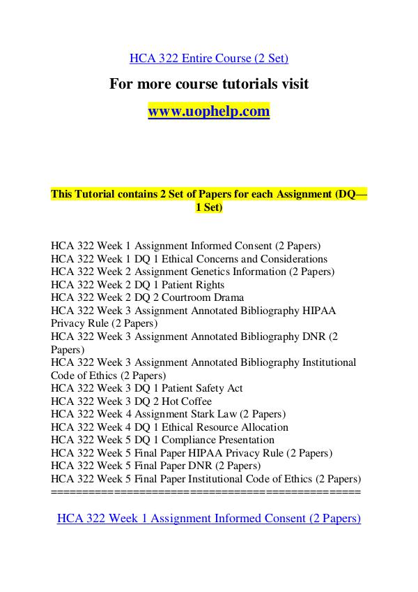 HCA 322(ASH) Something Great /uophelp.com HCA 322(ASH) Something Great /uophelp.com