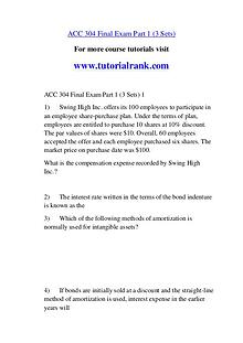 ACC 304 Experience Tradition / tutorialrank.com