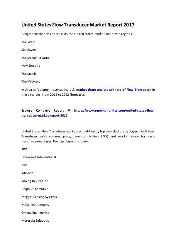 Reports Monitor Flow Transducer Market Research Report