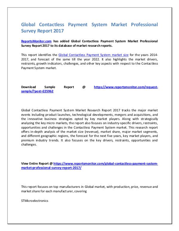 Contactless Payment System Market Research Report