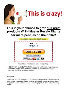 Grab 100 great products with master resale rights