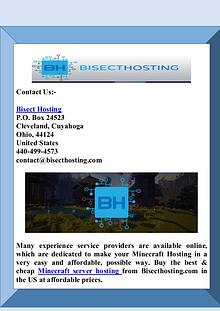 Find the Best & Cheap Minecraft Server Hosting Provider in US