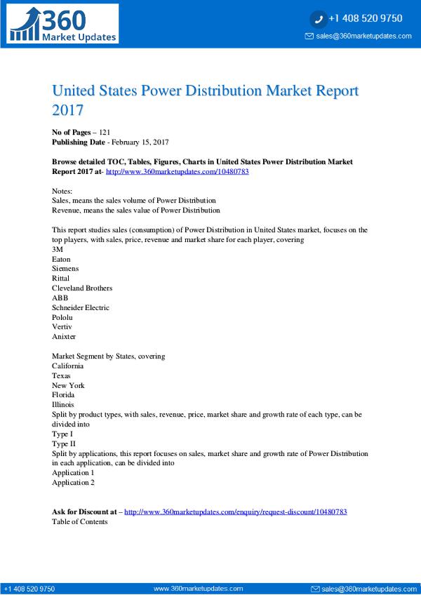 Power Distribution Market: Capacity, Production, Revenue, Price and G United-States-Power-Distribution-Market-R