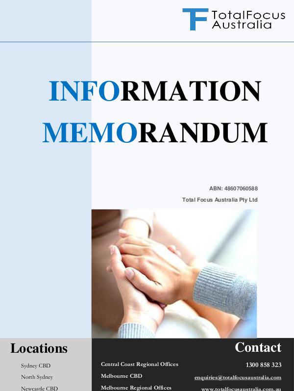 Total Focus Australia Information Memorandum Information Memorandum