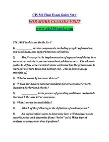 CIS 349 RANK It's Your Life/cis349rank.com