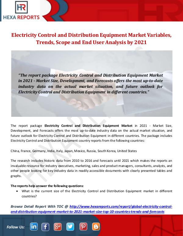 Hexa Reports Industry Electricity Control and Distribution Equipment Mar