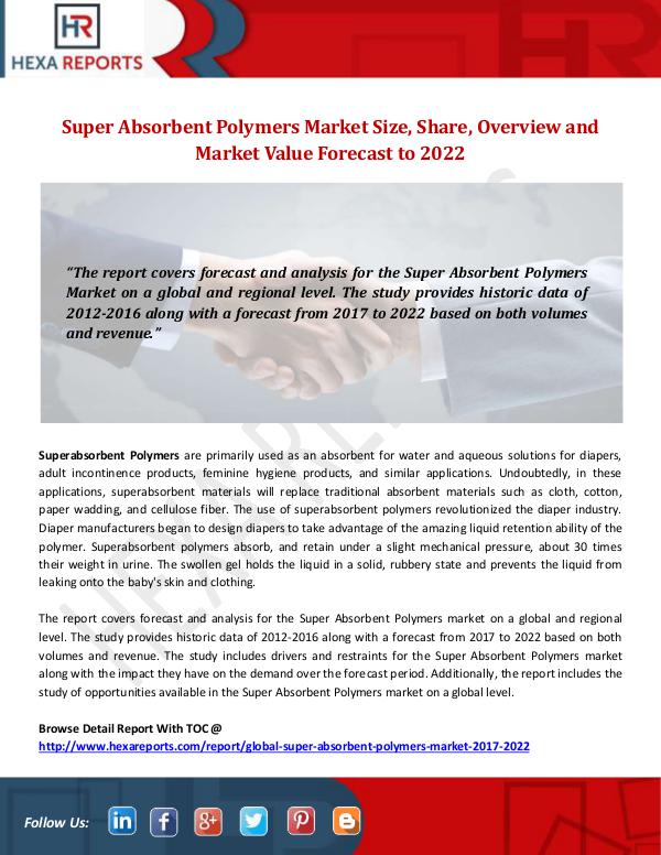 Super Absorbent Polymers Market