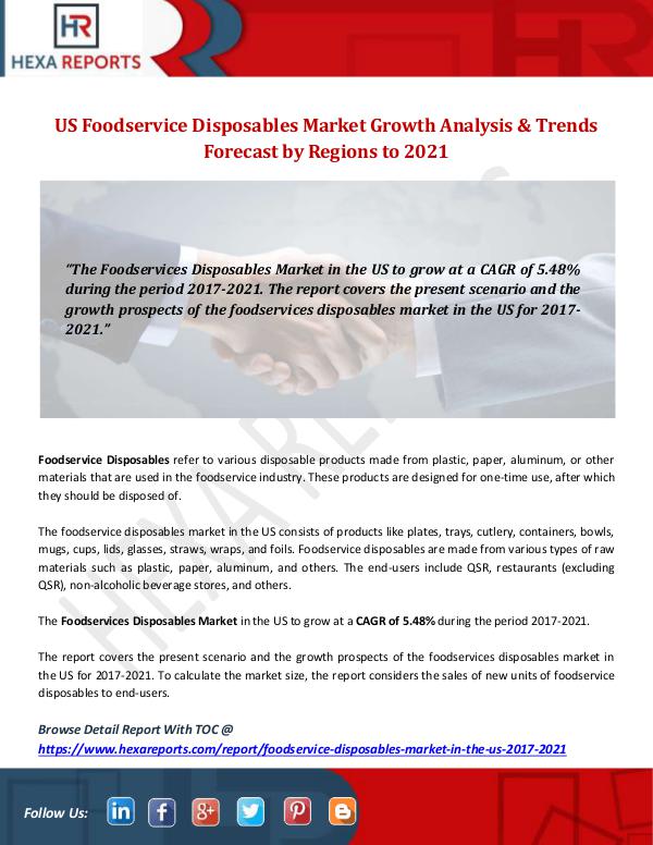 Hexa Reports Industry US Foodservice Disposables Market