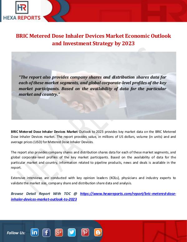 BRIC Metered Dose Inhaler Devices Market