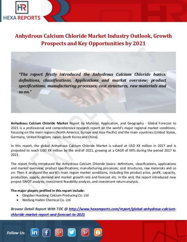 Anhydrous Calcium Chloride Market