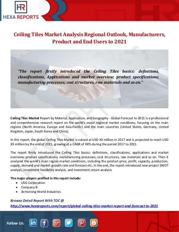 Hexa Reports Industry Ceiling Tiles Market