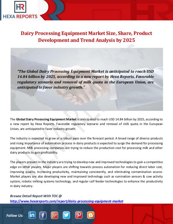 Dairy Processing Equipment Market