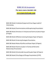 BSHS 385 Experience Tradition / tutorialrank.com