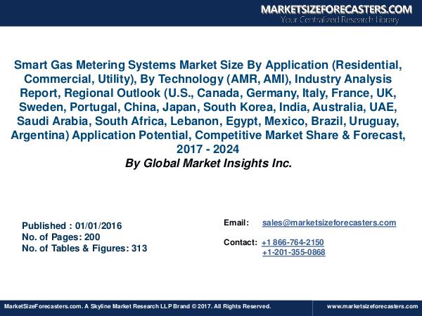 Smart Gas Metering Systems Market Size Showing USD 11 Billion by 2024 Smart Gas Metering Systems Market