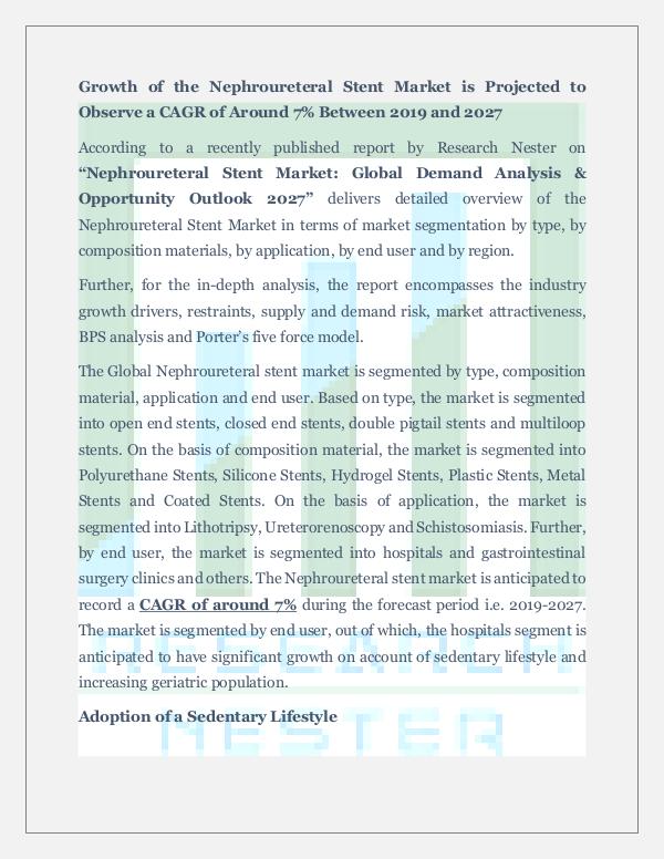 Nephroureteral Stent Market Analysis & Forecast