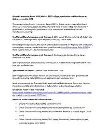 Ground Penetrating Radar (GPR) Market 2017