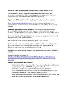 Geothermal Power Generation Market