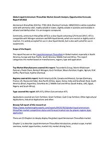 Global Liquid Ammonium Thiosulfate Market