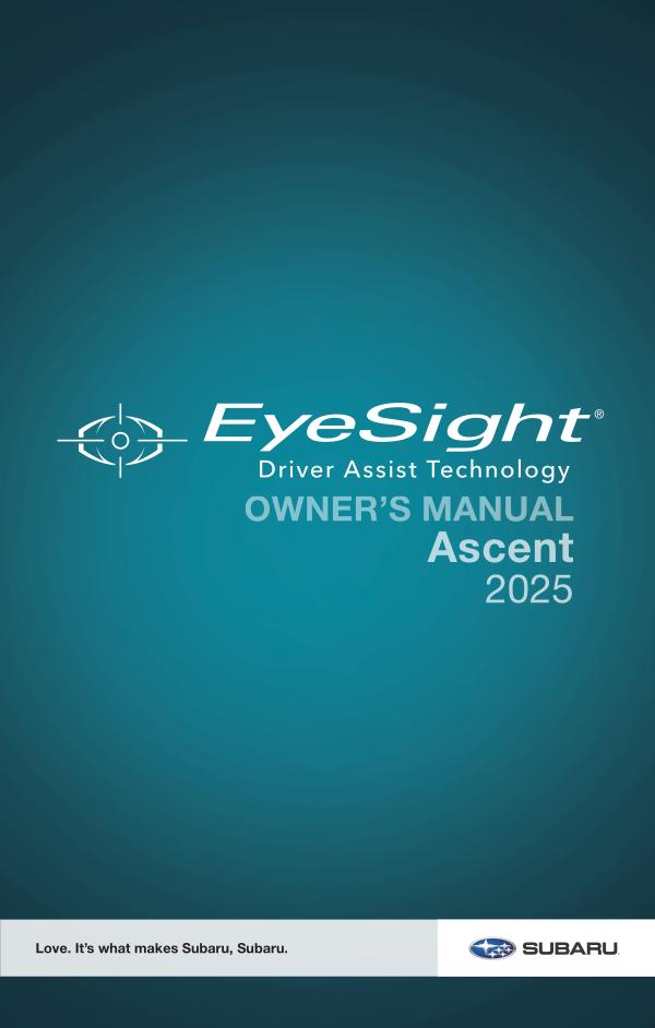 2025 Ascent EyeSight Driving Assist Manual