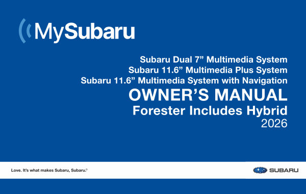 Owner Resources - 2026 Forester - Quebec Subaru Dealer Association