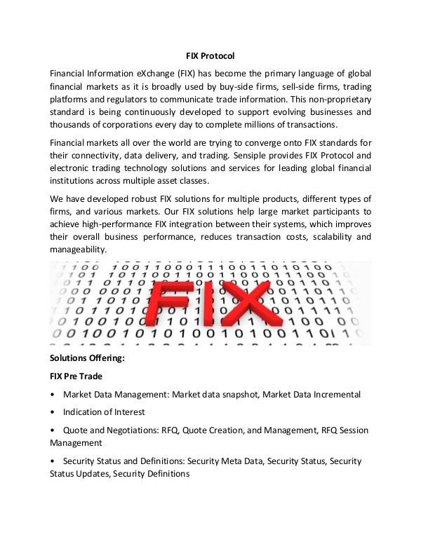 Sensiple FIX Protocol