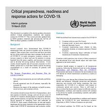 Coronavirus disease (COVID-19) technical guidance by WHO