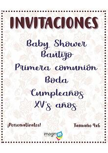 Catálogo invitaciones Imagin 