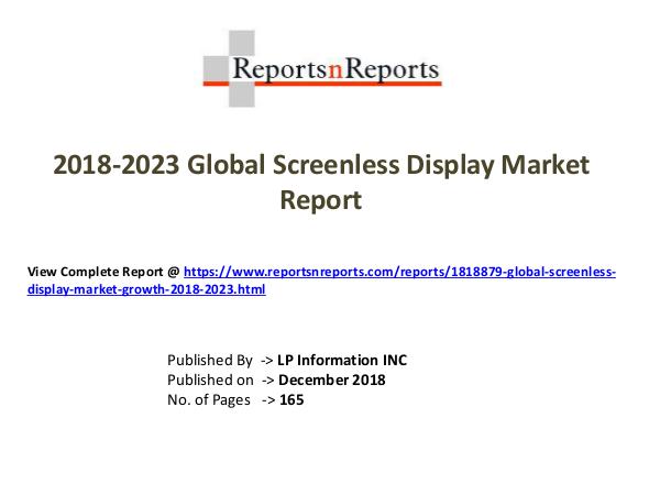 My first Magazine Global Screenless Display Market Growth 2018-2023