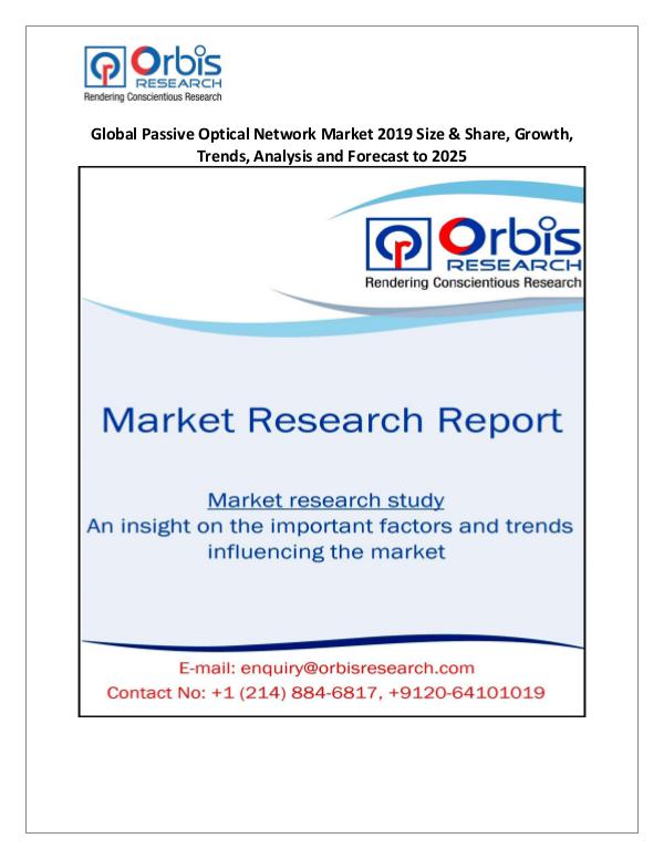 Global Passive Optical Network Market 2019 Size &