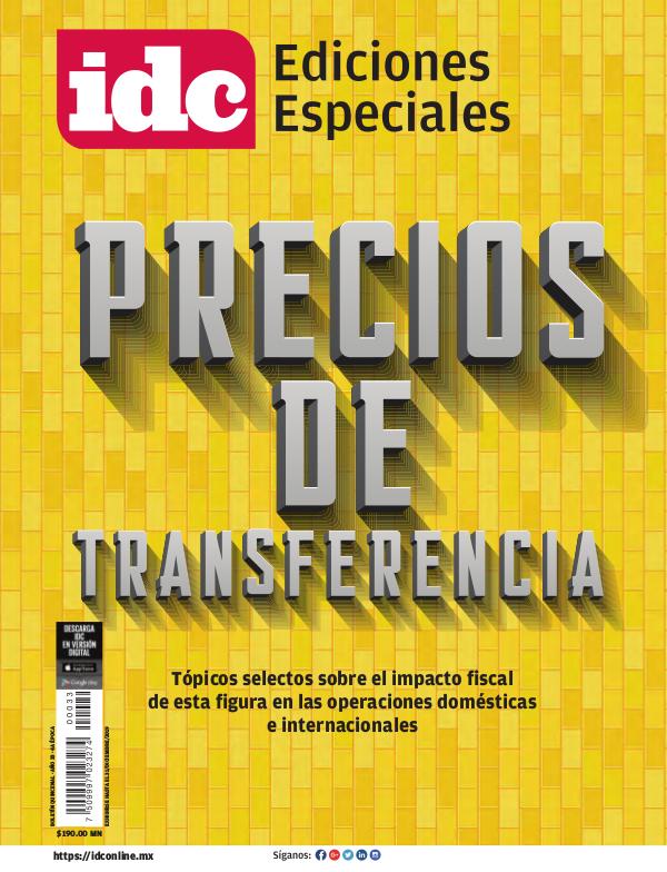 PRECIOS DE TRANSFERENCIA Octubre 2019