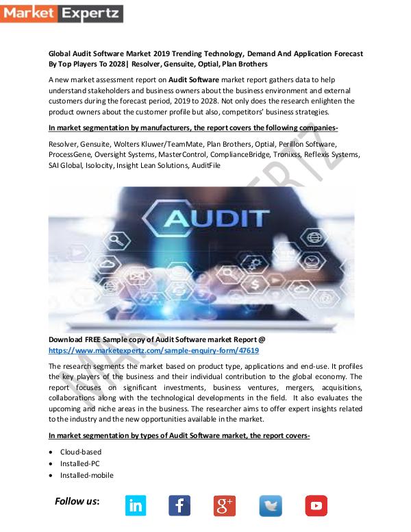 Global Industry Analysis Audit Software Market