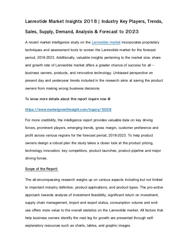 Lanreotide Market Insights