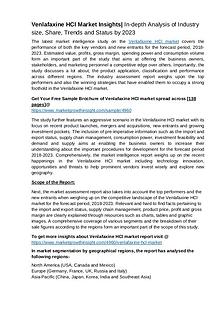 Venlafaxine HCl market Insights- Growth, Latest Trends & Forecast