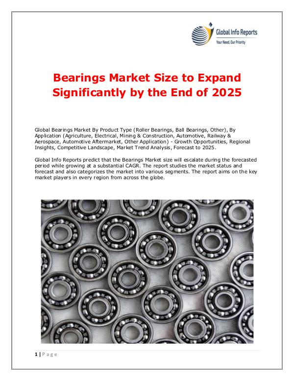 Global Info Reports Bearings Market 2018