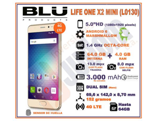 TELEFONO CELULAR BLU LIFE ONE X2 MINI (L0130) 0107-L0130 LIFE ONE X2 MINI