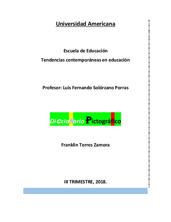 Mi primera revista TORRESZAMORAFRANKLIN DICCIONARIO PICTOGRÁFICO