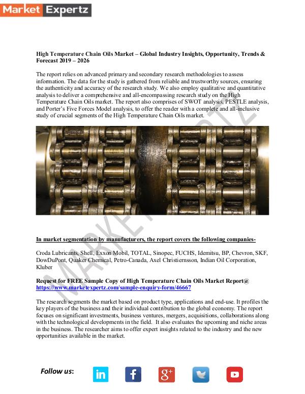 My first Publication High Temperature Chain Oils