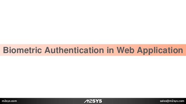 Biometric Authentication in Web Application