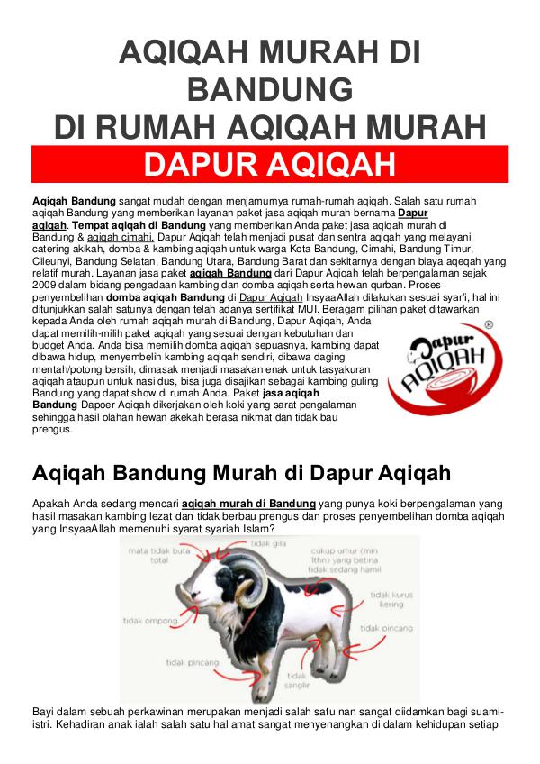 AQIQAH MURAH DI BANDUNG DI RUMAH AQIQAH MURAH DAPU