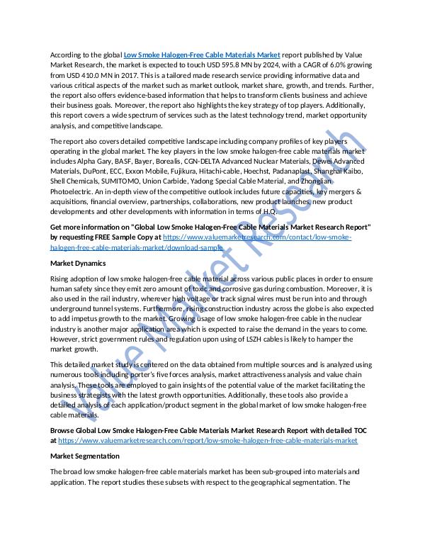 Low Smoke Halogen-Free Cable Materials Market