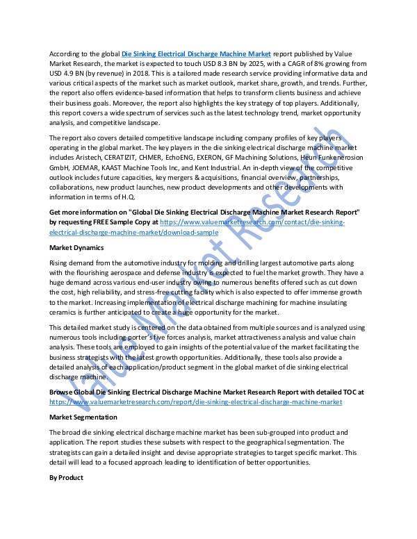 Die Sinking Electrical Discharge Machine Market